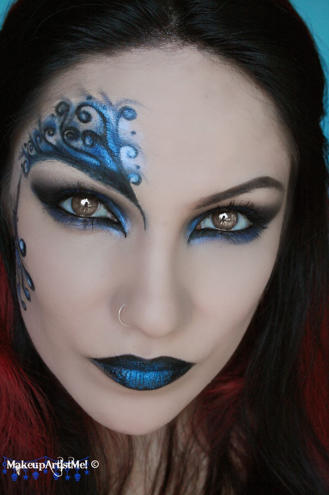Make-up Artist Me!: Blue Secret- blue masquerade makeup - Blue Halloween Makeup Make-up Artist Me!: Blue Secret- blue masquerade makeup - Blue Halloween Makeup