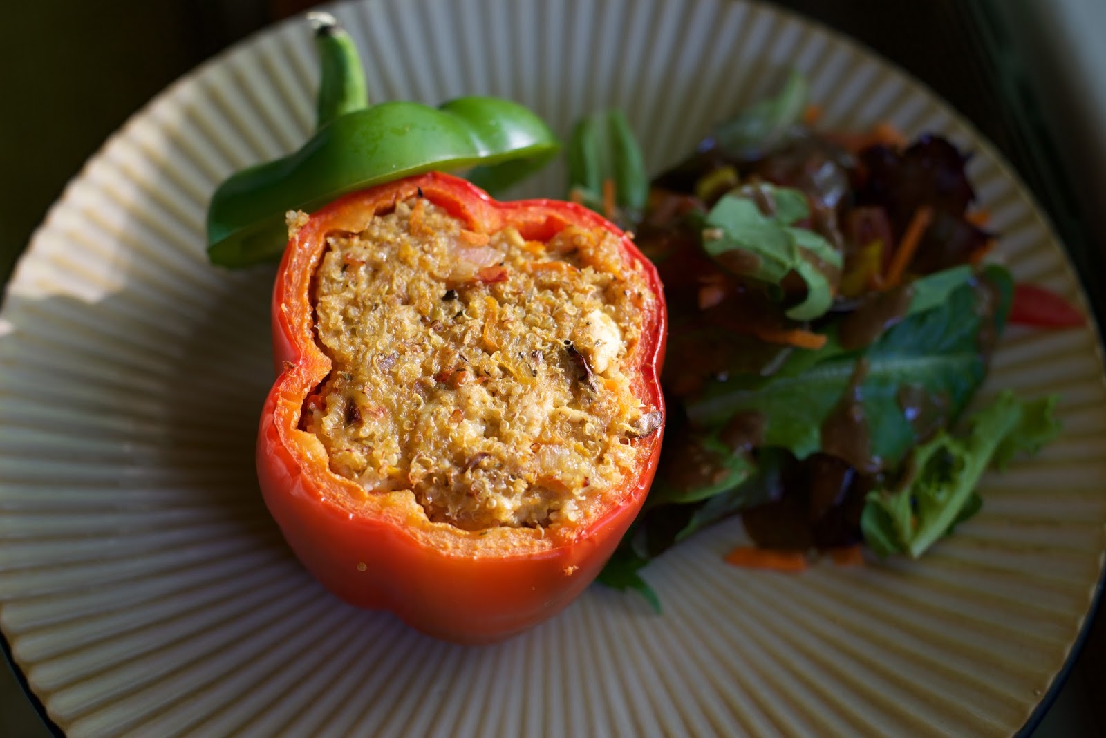 Karen's Place Chicken + Quinoa Stuffed Peppers (plus bonus drink recipe!)
