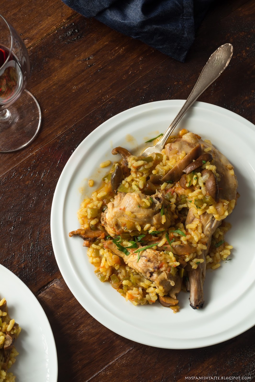 My Spanish Taste Rice with rabbit and mushrooms