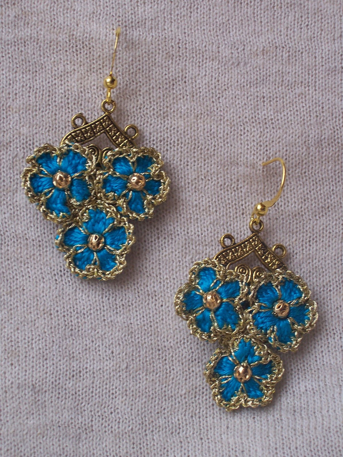 Crochet Earrings Forget-me-not