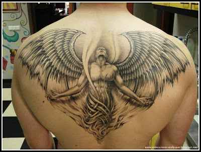 Back People and Wings Tattoos For mens
