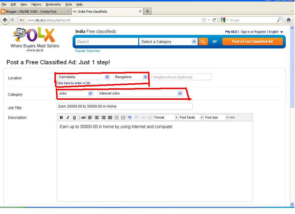 ONLINE JOBS How to Post free ads in