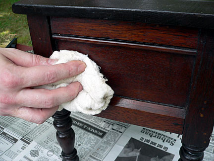 AntiquesQ&A: Preserving Antique Furniture After you have finished cleaning your piece of furniture, give it a final wipe with a clean cotton rag and set it aside to dry for 24 hours. - AntiquesQ&A: Preserving Antique Furniture