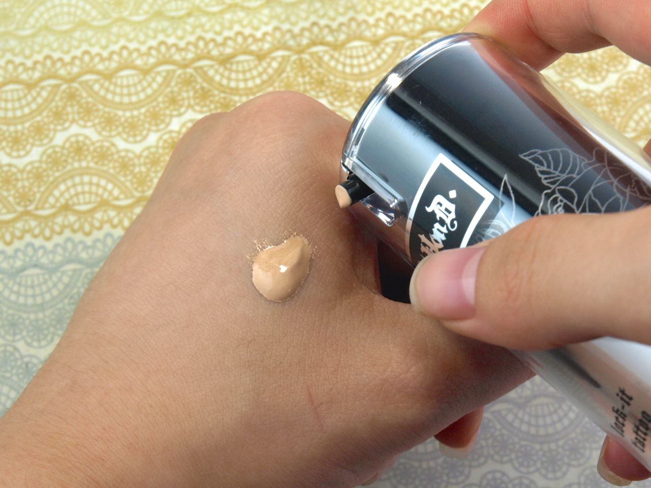 Kat Von D Lock-It Tattoo Foundation in "Light 45": Review and Swatches