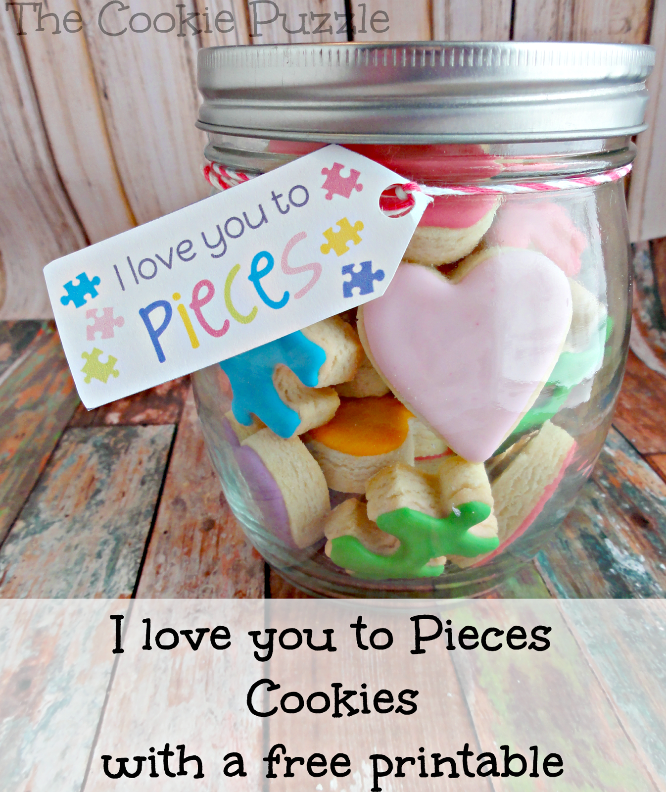 Valentine mini cookies in a jar
