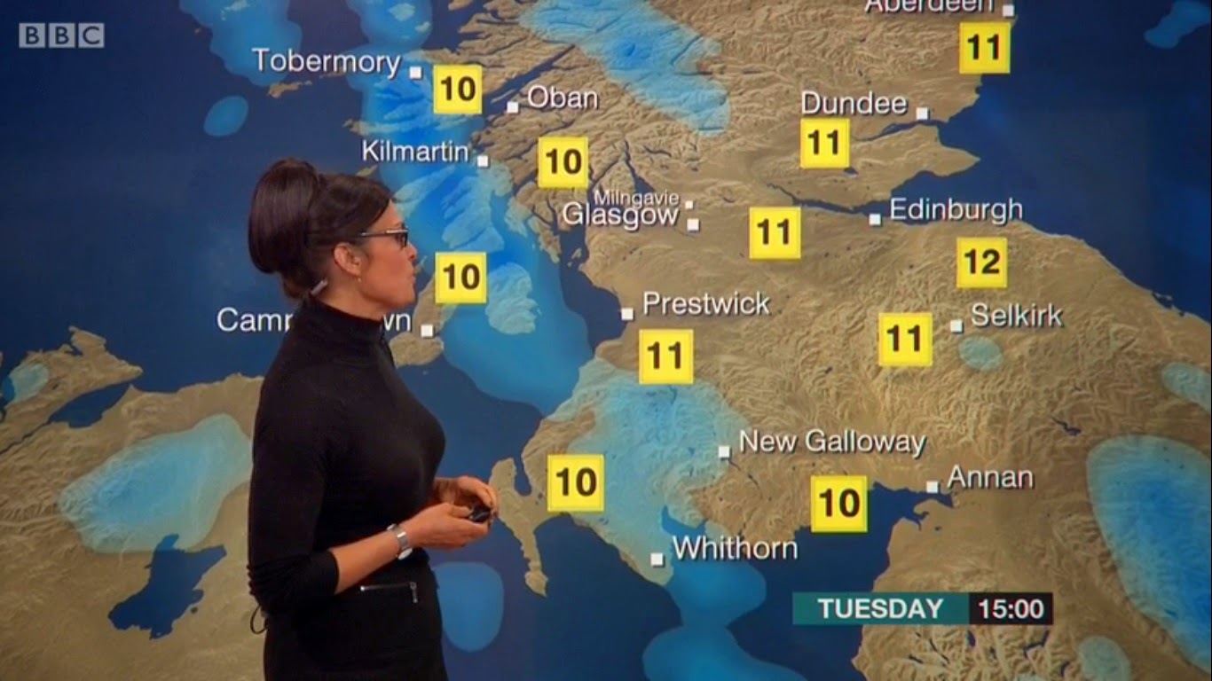 UK Regional News Caps Judith Ralston BBC Reporting Scotland Weather