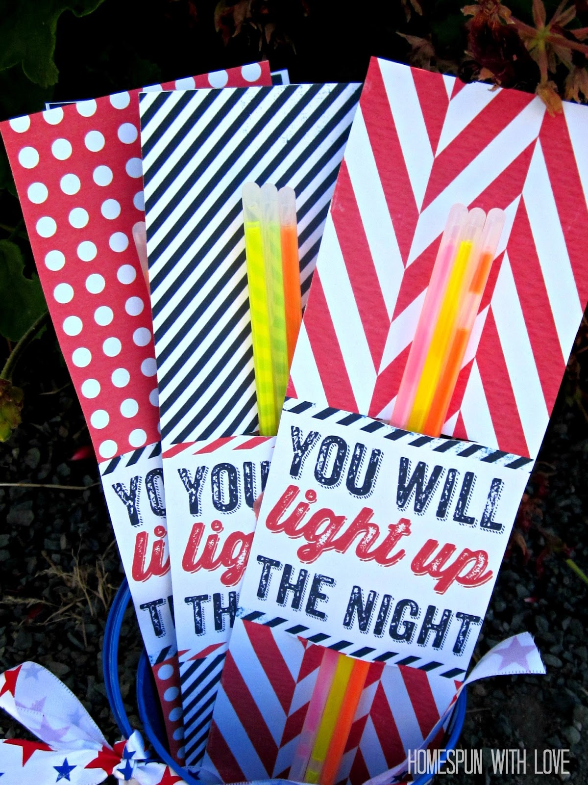 Homespun With Love Glow Stick Holder Printable