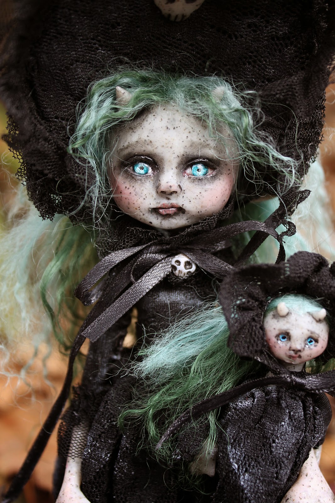 OOAK art doll Victorian stone troll monster doll Lil' Poe A. Gibbons fairy tale eBay