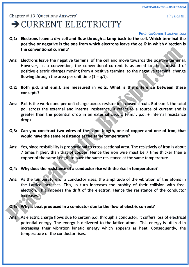 current-electricity-question-answers-physics-12th