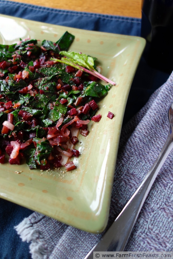 Farm Fresh Feasts Sautéed Beet Greens and Spring Onions with Sherry