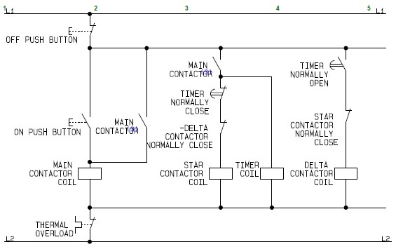 Control Circuit Of A Star Delta Or Wye Delta Electric