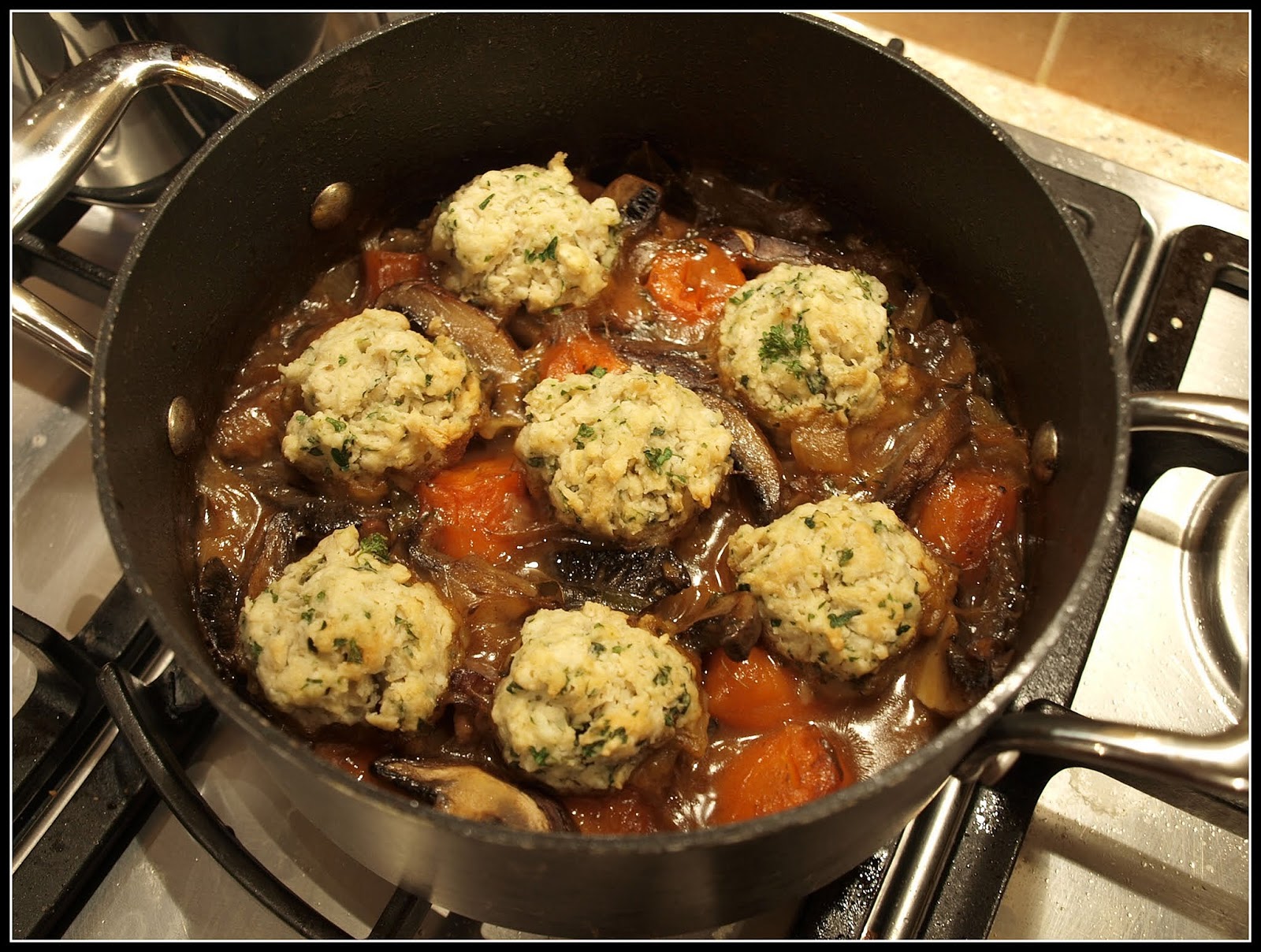 Mark's Veg Plot Beef casserole with dumplings