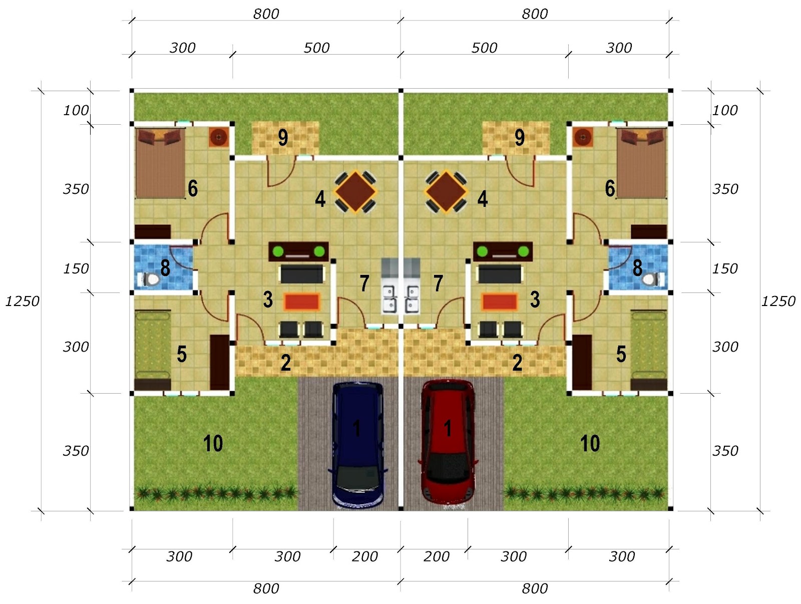 Gambar Desain Rumah Couple Minimalis Contoh Gambar Denah Tipe 36 Iklan