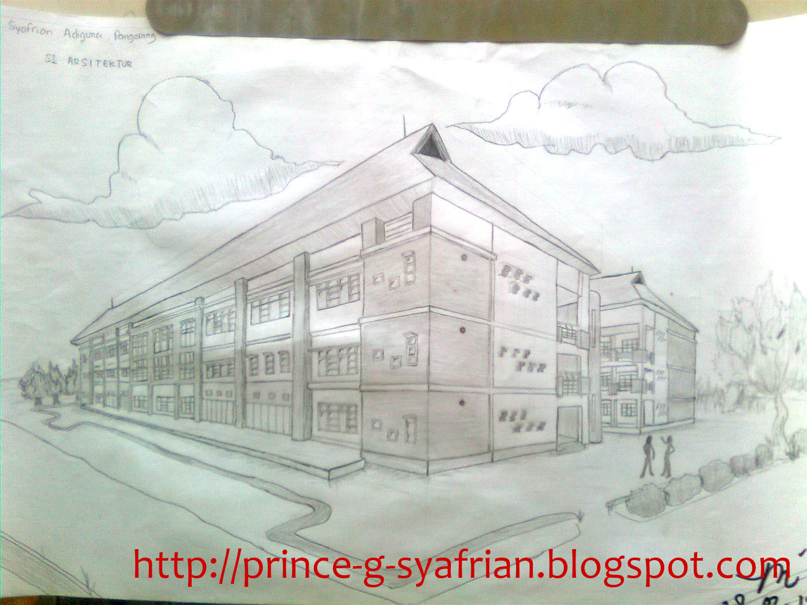 Prince G Syafrian Membuat Sketsa Bangunan