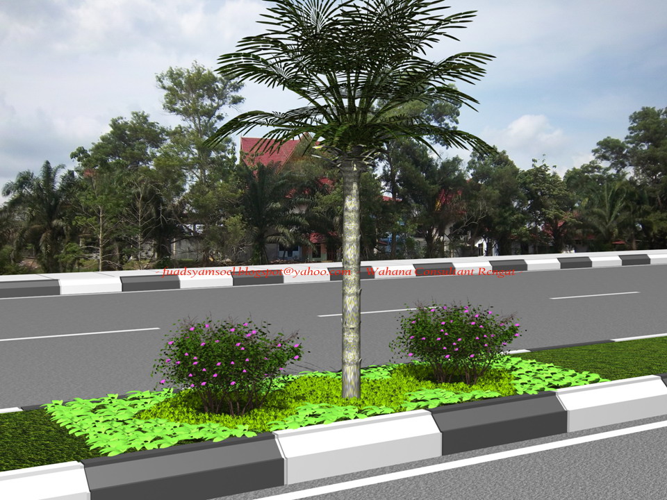 Desain Taman Median Jalan