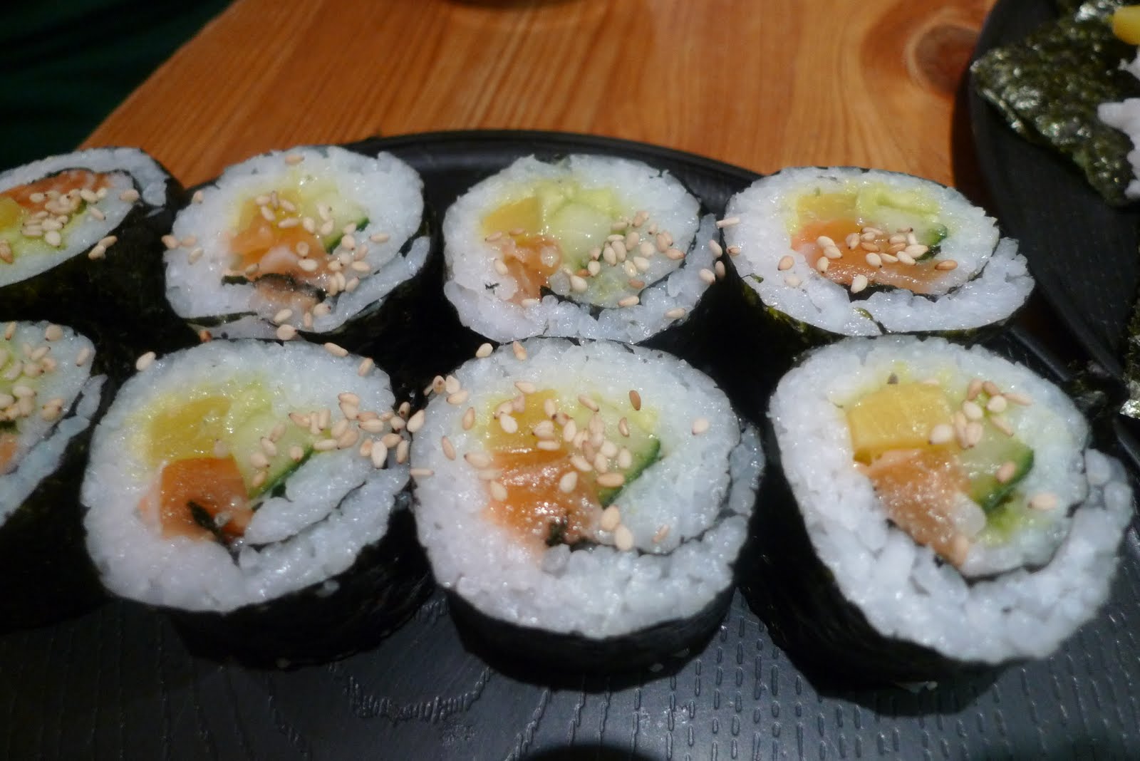 Girl eats Oxford Edamame sushi night