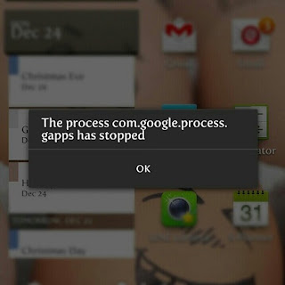 the process com.google.process.gapps has stopped