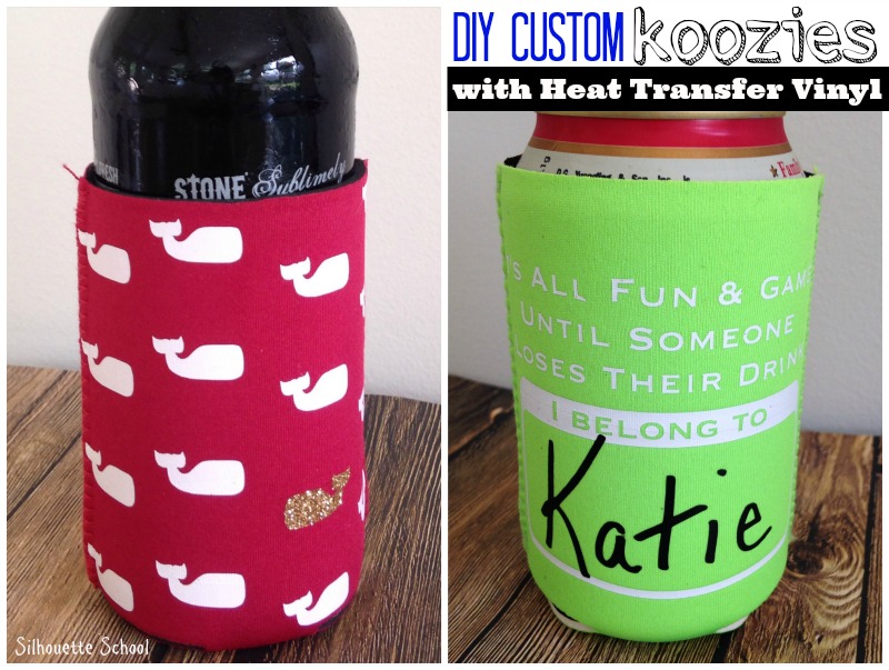 DIY Custom Koozies with Heat Transfer Vinyl (Free Silhouette .Studio