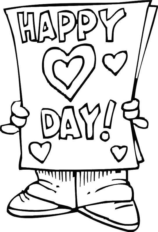 View Coloring Pages For Kids Valentines PNG