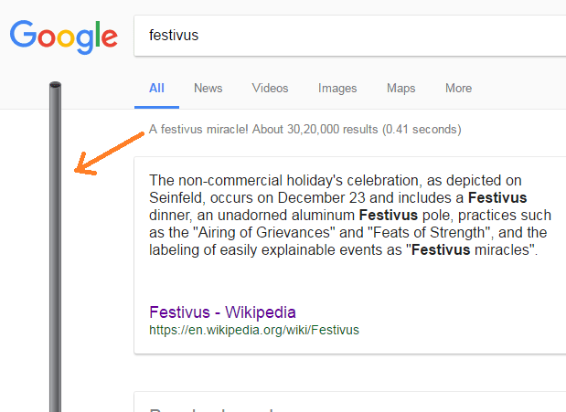 See An Image Of Festivus Pole In Google Search Easter Egg