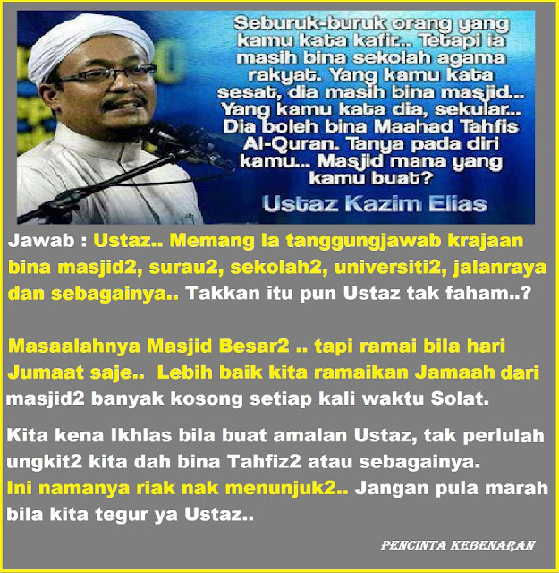 Penghinaan Atas Al Fadhil Ustaz Kazim Elias