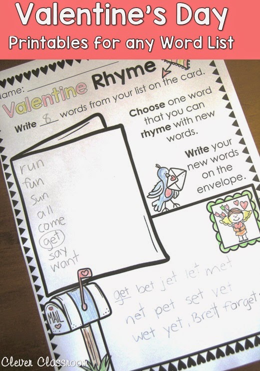 Valentine's Day Printables for any Word List loads of word work printables ready to go! Valentine's Day Printables for any Word List loads of word work printables ready to go!