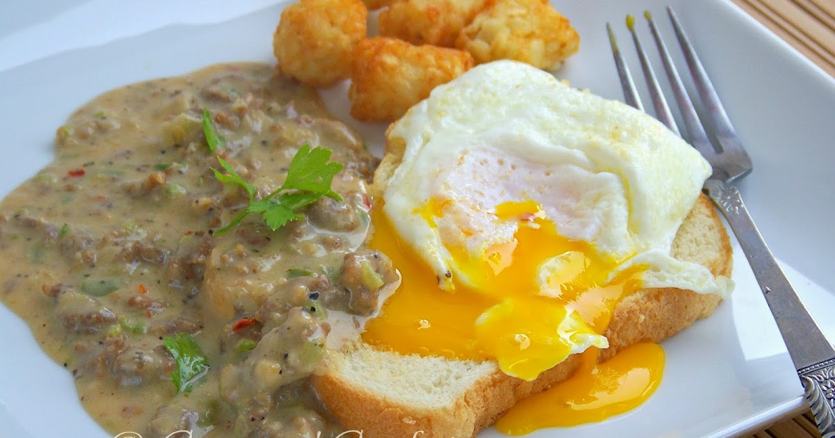 Kitchen Simmer Sausage Gravy on Toast with Eggs