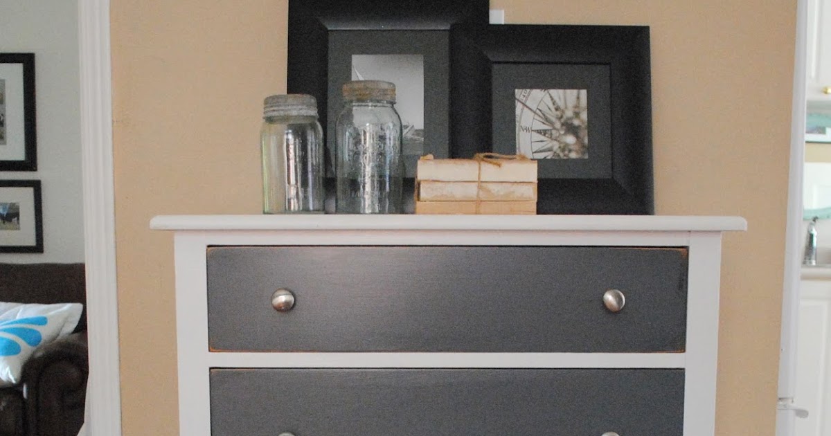 Rustic Maple Vintage Grey and White Wood Dresser