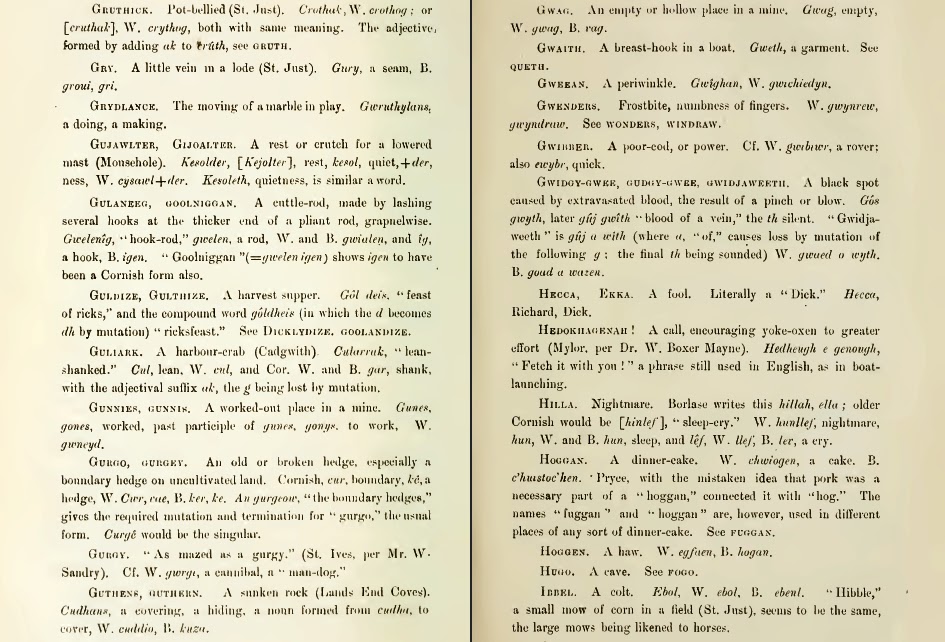Celtic Words in Cornish Dialect Glossary of Celtic Words in Cornish