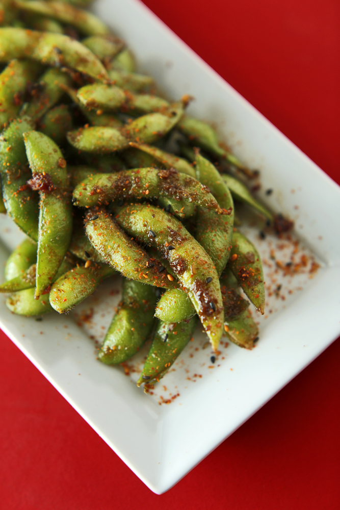 The Chubby Vegetarian Spicy Edamame + Togarashi