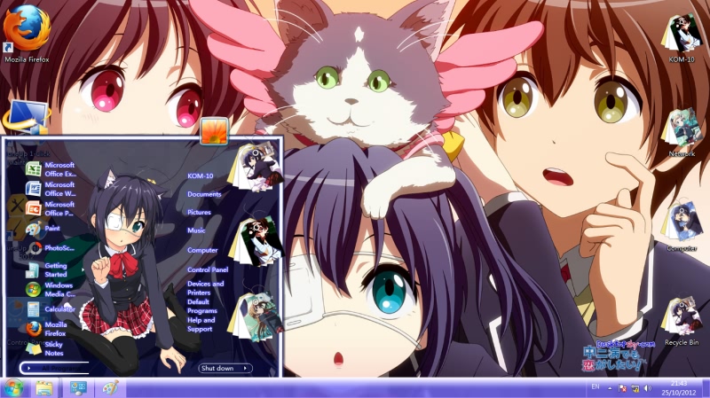 Themes Anime Visual Novel Windows 7 Theme Win 7 Chuunibyou Themes Anime Visual Novel Windows 7 Theme Win 7 Chuunibyou