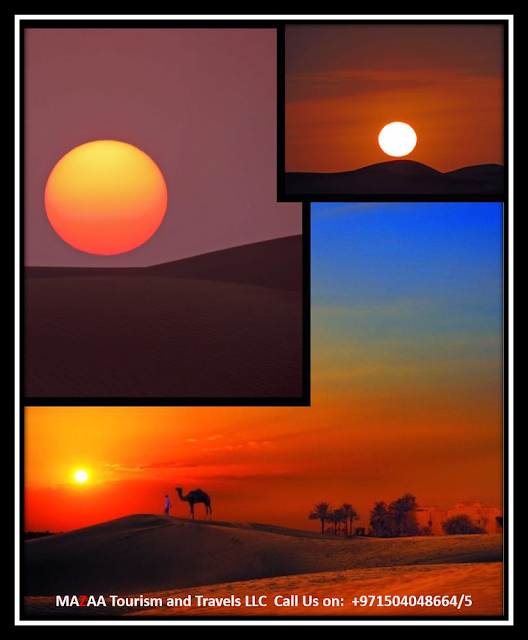 Sunset in Desert - Dubai desert Safari - Mazaa Tours