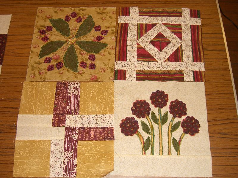 sashiko and other stitching Japanese Taupe Quilt Blocks as Block of the Month