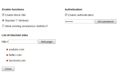 Block site settings