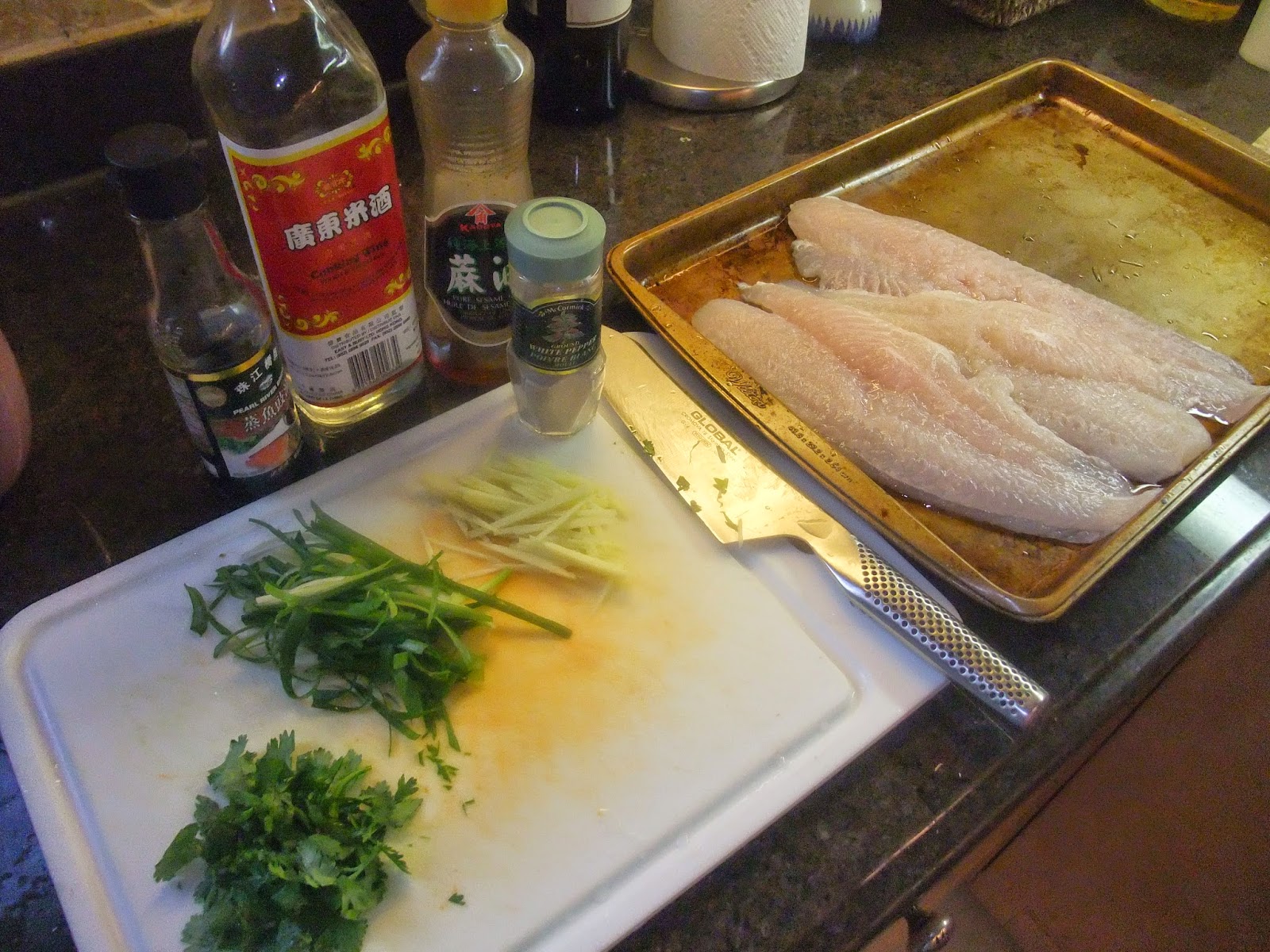 Susan's SavourIt! Simple Steamed Fish Fillets with Ginger and Onions...