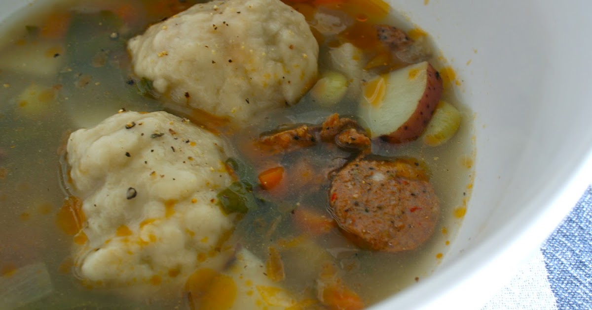 Saturdays with Maggy Sausage, Potato & Lima Bean Soup with Dumplings