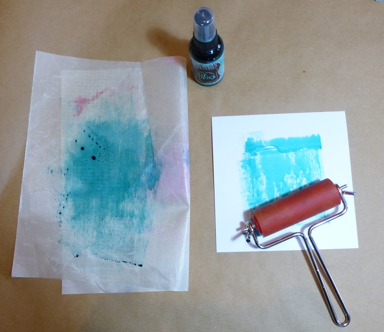 a sprinkle of imagination Spray, Brayer and Stamp