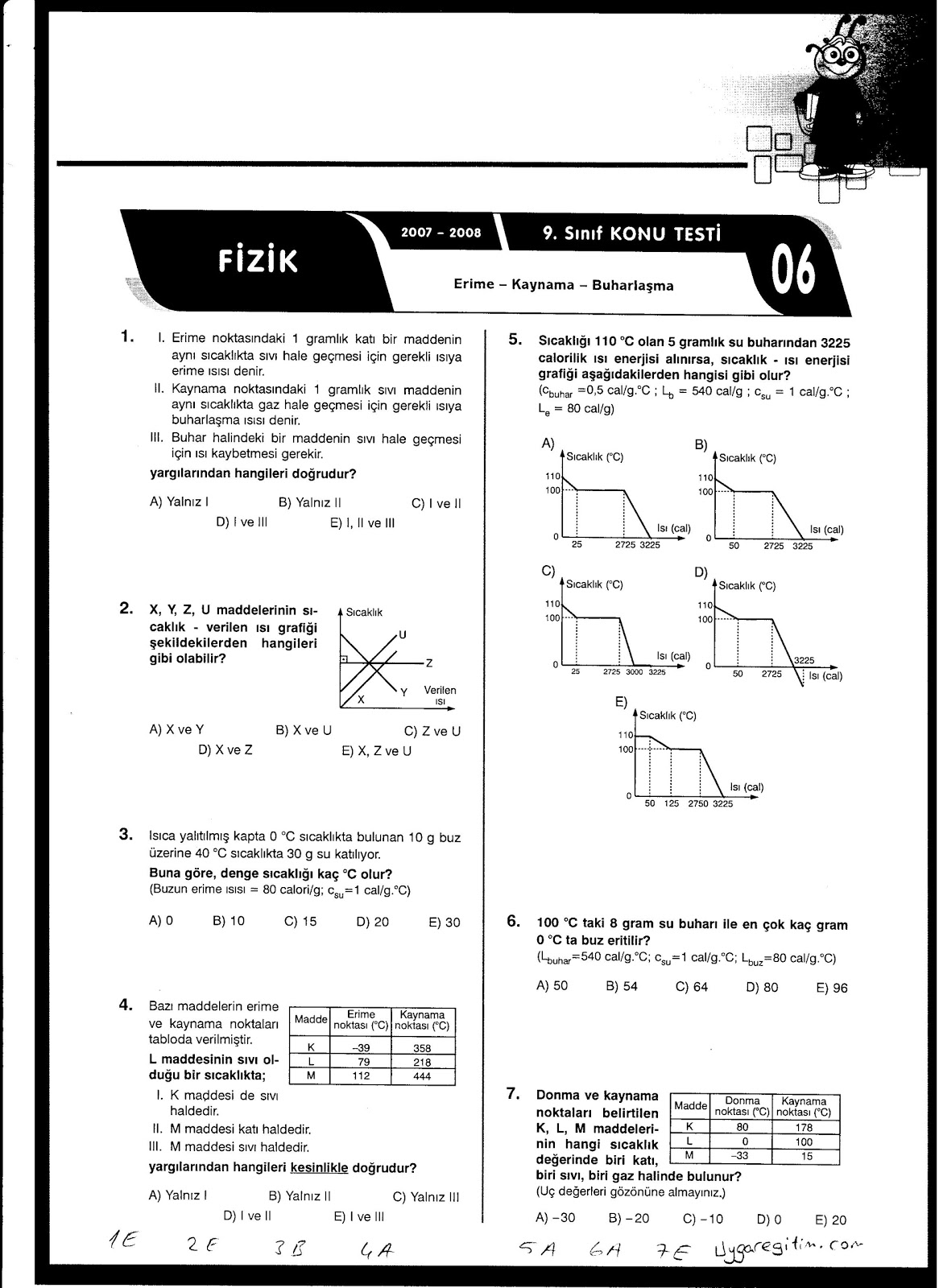 fizik yaprak test