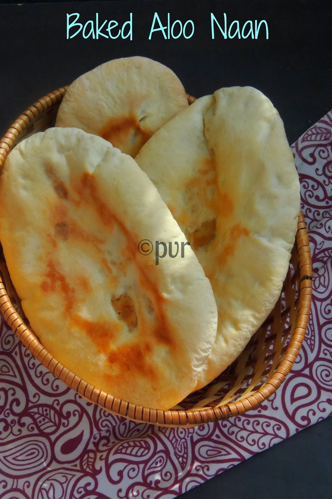 Priya's Versatile Recipes Baked Aloo Naan/Baked Potato Stuffed Naan