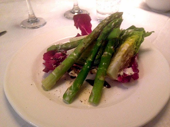 Warm aparagus salad with a Caesar sauce. Warm aparagus salad with a Caesar sauce.