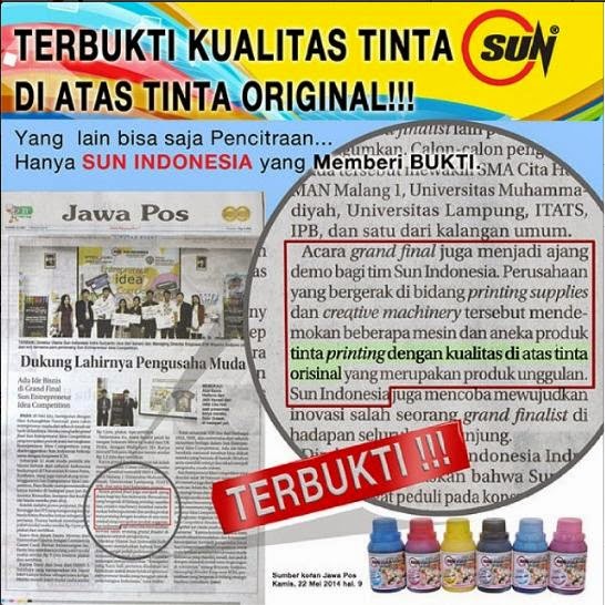 Bukti Kualitas Tinta SUN Indonesia Sun Indonesia, Tinta Refill, Tinta Infus, Tinta Sublim, Photo Paper, Paket Usaha, Sun Valentine Photo Contest, Entrepreneur Idea Competition, Sun Papercraft Photo Contest