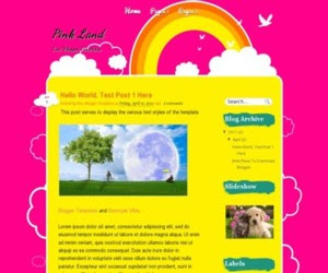 Pink Land Blogger Template