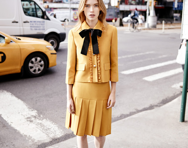 Julia Hafstorm with Jacket and Skirt by Gucci on Cool Chic Style Fashion