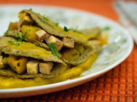 Crepe Verde com Abóbora e Tofu Crepe Verde com Abóbora e Tofu (vegana)
