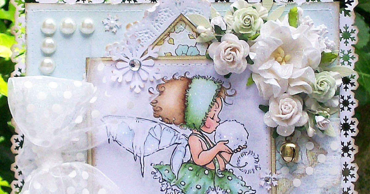 A Sprinkling of Glitter: Snowball Kisses - Addicted To Stamps DT Card