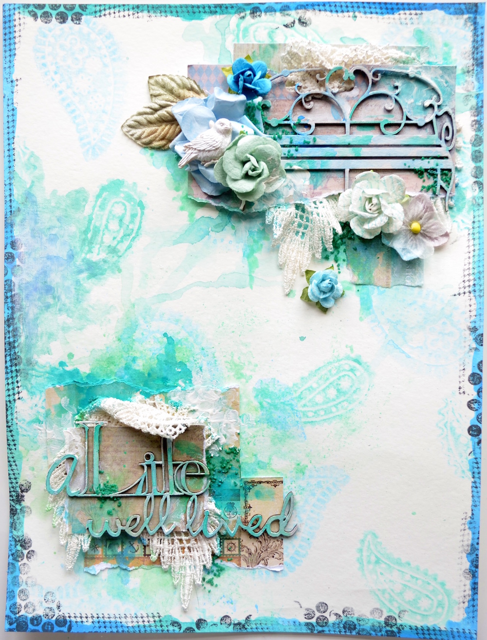 simple vintage layout art journal by song scrap fx blog