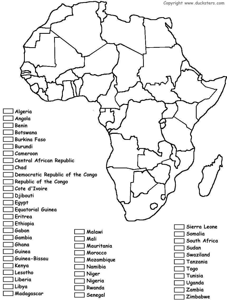 Africa Printable Coloring Pages