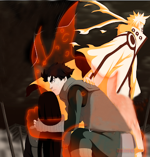 Naruto giving Lee Kurama's chakra