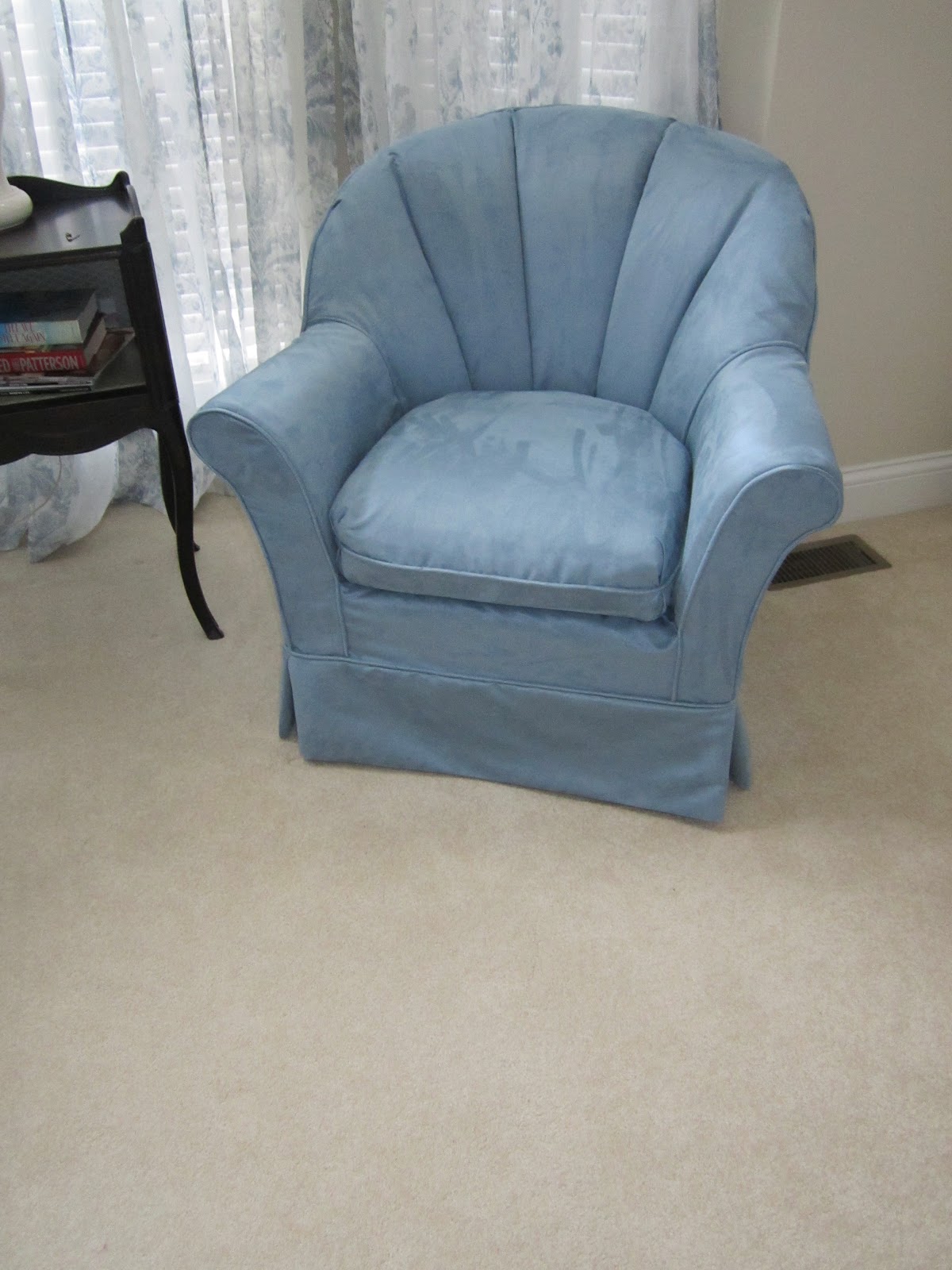 Custom Made Slipcovers Headboard and Barrel Chair