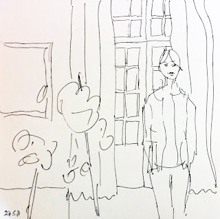 Sketch for Figure with Orchid